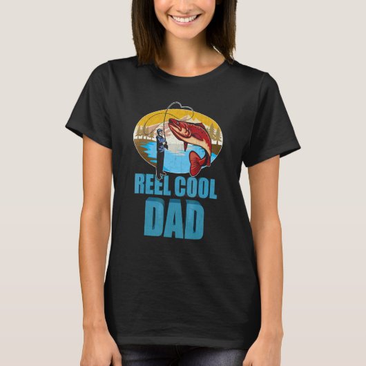 リールクールパパ父の日魚釣り夫Da Tシャツ (正面)
