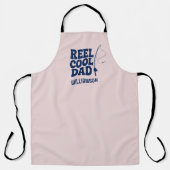 リールクールパパ魚釣りおもしろい父の日贈り物 エプロン (正面)