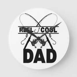 リールクールパパ魚釣りティー ラウンド壁時計