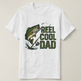 リールクールパパ | おもしろい魚釣り父の日Tシャツ Tシャツ