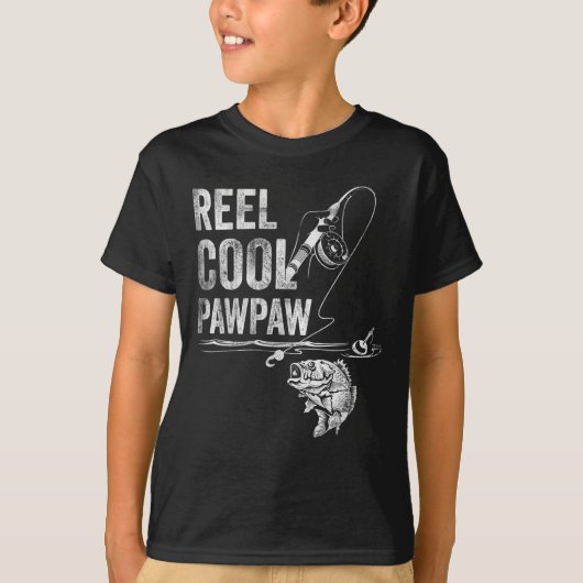リールクールポープー魚魚釣り父の日の贈り物 Tシャツ (正面)