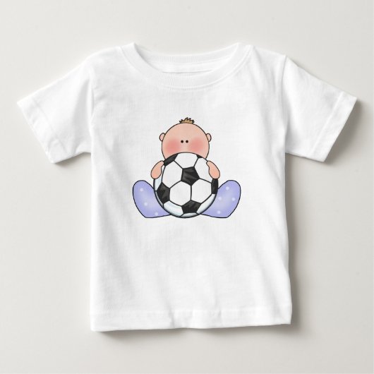 リールサッカー男の赤ちゃん ベビーTシャツ (正面)