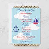 リールセーラーボーイ赤ちゃんシャワー 招待状 (裏面)