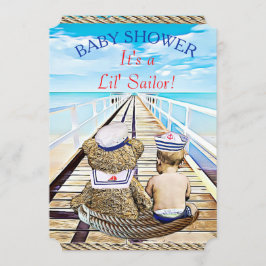 リールセーラーボーイ赤ちゃんシャワー 招待状