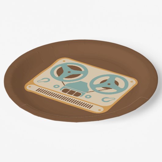 リールテープレコーダアナログデザイン ペーパープレート (アングル)