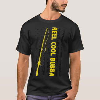リールバカッコいいバ魚釣りアメリカ国旗のギフト漁師 Tシャツ