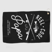 リールパカッコいいパパーソナライズされた魚釣りタオル ゴルフタオル (横)