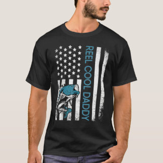 リールパカッコいいパ米国国旗フィッシャーマンダディ父のダ Tシャツ