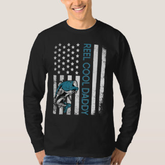 リールパカッコいいパ米国国旗フィッシャーマンダディ父のダ Tシャツ