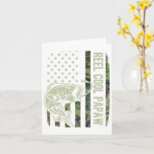 リールパプカッコいいカモフラージュ米国国旗の父親D カード (黄色い花)