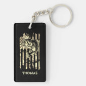 リールパーソナライズされたパパカッコいい迷彩旗魚釣り キーホルダー (裏面)