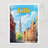 リールフランストラベルアートヴィンテージイラストレーション ポストカード (正面)