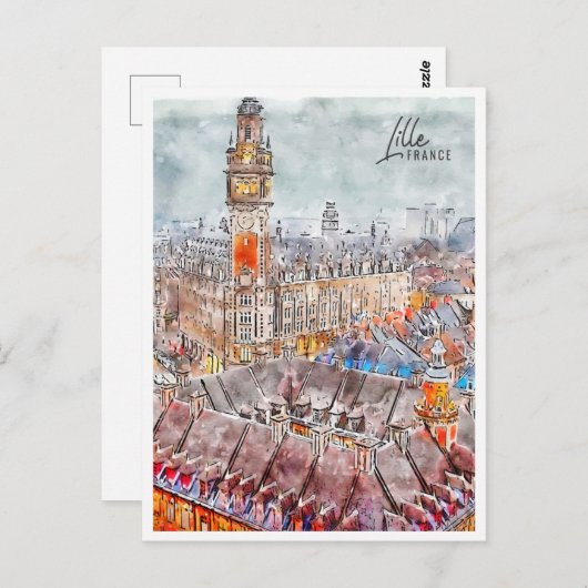 リールフランストラベルプレイスウォーターカラー ポストカード (正面/裏面)