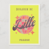 リールフランスホリデーイエローディスコボール ポストカード (正面)