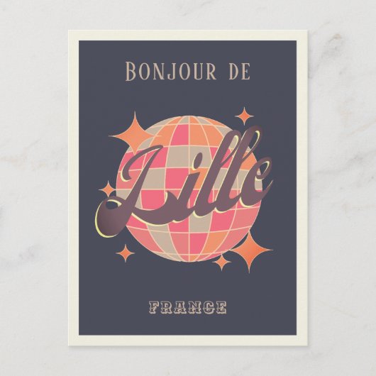 リールフランスボンジュールヴィンテージ ポストカード (正面)