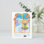 リールブロンドのクリスマス シーズンポストカード (スタンド正面)