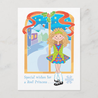 リールブロンドのクリスマス シーズンポストカード