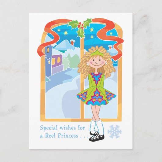 リールブロンドのクリスマス シーズンポストカード (正面)