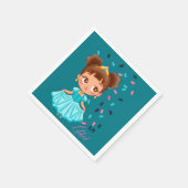 リールプリンセスリリベットターコイズかわいらしガーリーギフト スタンダードカクテルナプキン (角)