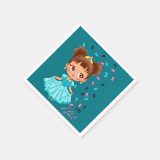 リールプリンセスリリベットターコイズかわいらしガーリーギフト スタンダードカクテルナプキン (角)