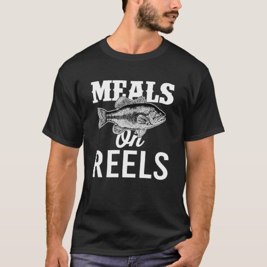 リール上の食事 釣り Tシャツ (正面)