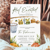 リール励起ベビーシャワー招待状魚釣りテーマ 招待状