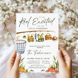 リール励起ベビーシャワー招待状魚釣りテーマ 招待状