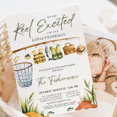 リール励起ベビーシャワー招待状魚釣りテーマ 招待状