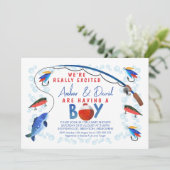 リール励起魚釣りをテーマにしたベビーシャワー 招待状 (スタンド正面)