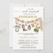 リール励起魚釣りベビーシャワー 招待状 (正面)