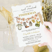 リール励起魚釣りベビーシャワー 招待状