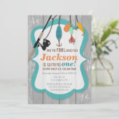 リール励起魚釣り誕生日招待状 招待状 (スタンド正面)