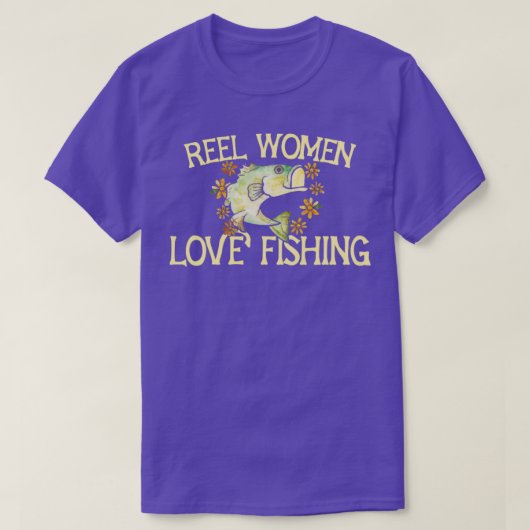 リール女性愛魚釣り Tシャツ (デザイン正面)