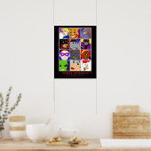 リール漫画:キャラクターコラージュプリント ポスター (キッチン)