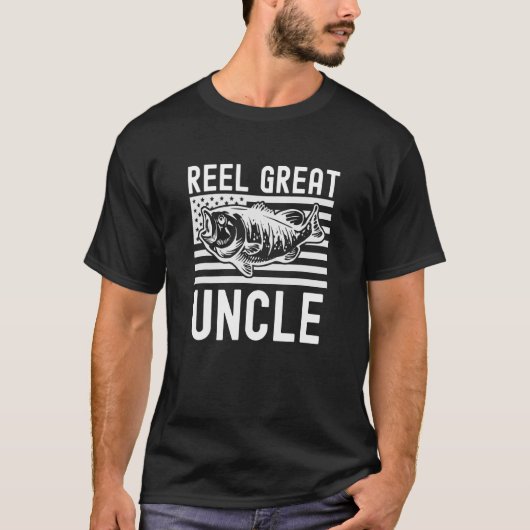 リール素晴らしアンクルフィッシャーマン叔父 Tシャツ (正面)