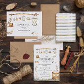 リール素朴おもしろい魚釣りベビーシャワーありがとう サンキューカード