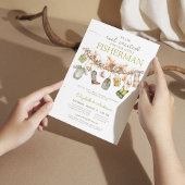 リール素朴魚釣りベビーシャワー 招待状