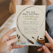 リール興奮した漁師の水の色ベビーシャワー 招待状