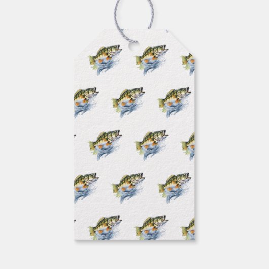 リール興奮の大きな魚の漁師の赤ちゃんシャワー ギフトタグ (裏面)