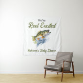 リール興奮の大きな魚の漁師の赤ちゃんシャワー タペストリー (インサイチュ)