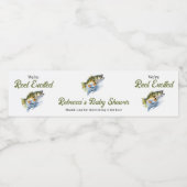 リール興奮の大きな魚の漁師の赤ちゃんシャワー ペットボトルラベル (シングルラベル)