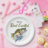 リール興奮の大きな魚の漁師の赤ちゃんシャワー ペーパープレート (パーティー)