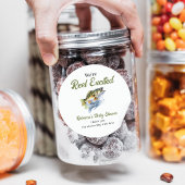 リール興奮の大きな魚の漁師の赤ちゃんシャワー ラウンドシール