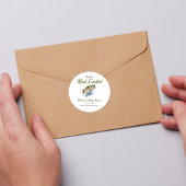 リール興奮の大きな魚の漁師の赤ちゃんシャワー ラウンドシール