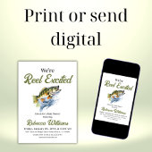 リール興奮の大きな魚の漁師の赤ちゃんシャワー 招待状