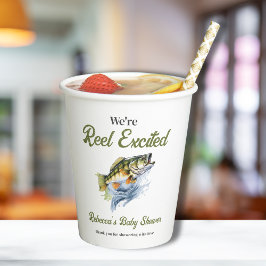 リール興奮の大きな魚の漁師の赤ちゃんシャワー 紙コップ