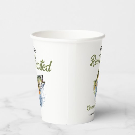 リール興奮の大きな魚の漁師の赤ちゃんシャワー 紙コップ (右)