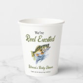 リール興奮の大きな魚の漁師の赤ちゃんシャワー 紙コップ (正面)