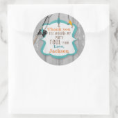 リール興奮魚釣りありがとうステッカーラベル ラウンドシール (バッグ)