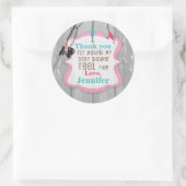 リール興奮魚釣りありがとうベビーシャワーラベル ラウンドシール (バッグ)